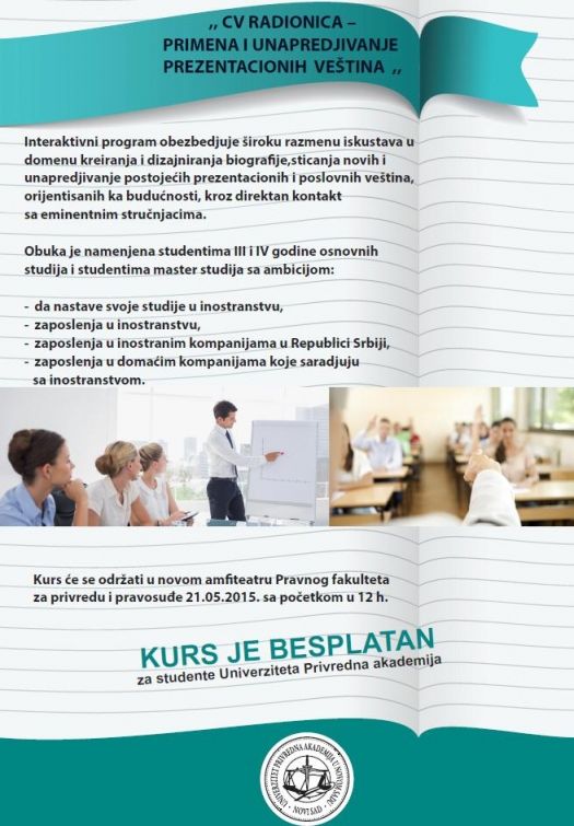 Besplatan kurs - CV Radionica
