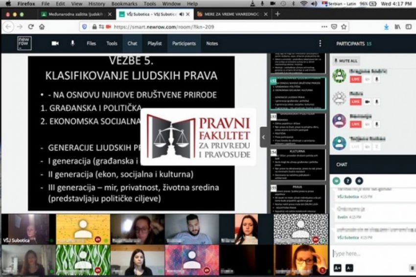 Studenti Pravnog fakulteta pohađaju nastavu putem virtuelne učionice